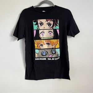 Demon Slayer Anime Black Graphic T-Shirt-Youth Size Medium